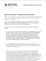 Order of the Governor – Pandemic Emergency Order